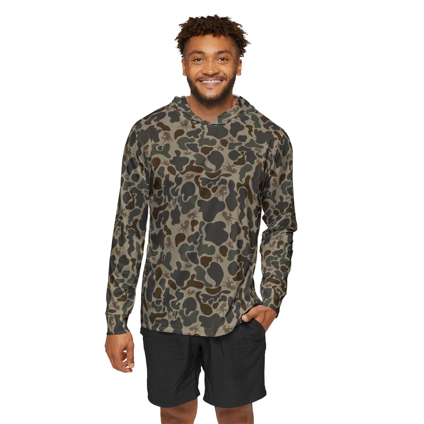 Wild Horses Camo Sports Hoodie, Outdoor Workout Gear, Mens Fashion, Casual Activewear, Gift for Fitness Lovers, Sportswear