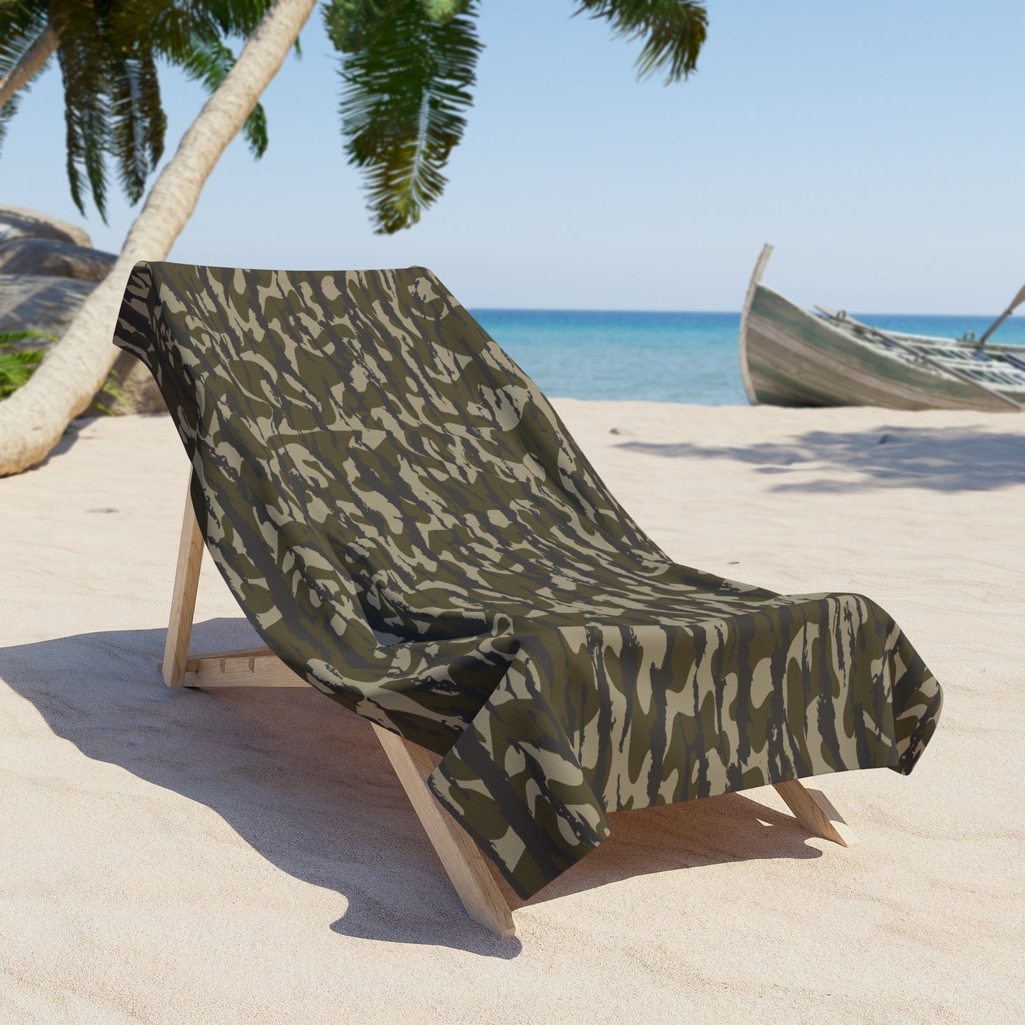 Bottomland Camo Beach Towel | Outdoor Travel Essential, Summer Pool Accessory, Picnic Blanket, Gift for Beach Lovers
