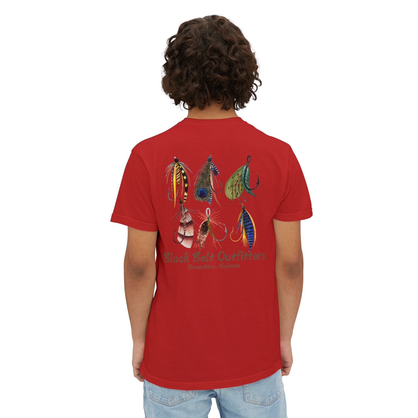 Black belt outfitters fishing lures Unisex Garment-Dyed Pocket T-Shirt