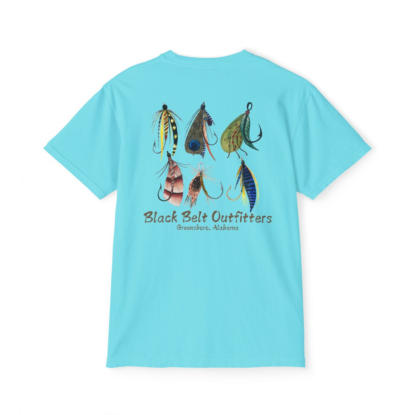 Black belt outfitters fishing lures Unisex Garment-Dyed Pocket T-Shirt
