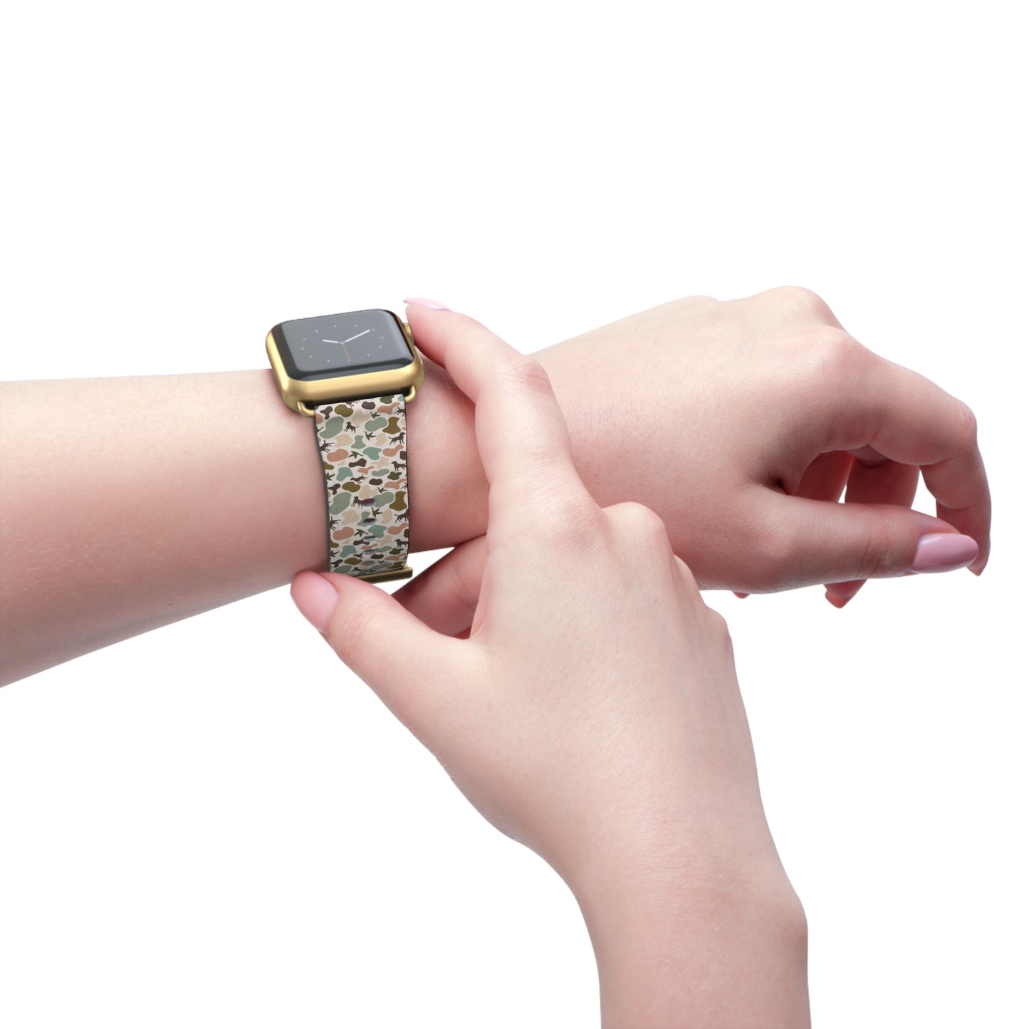 Old school camo duck and dog custom print Watch Band