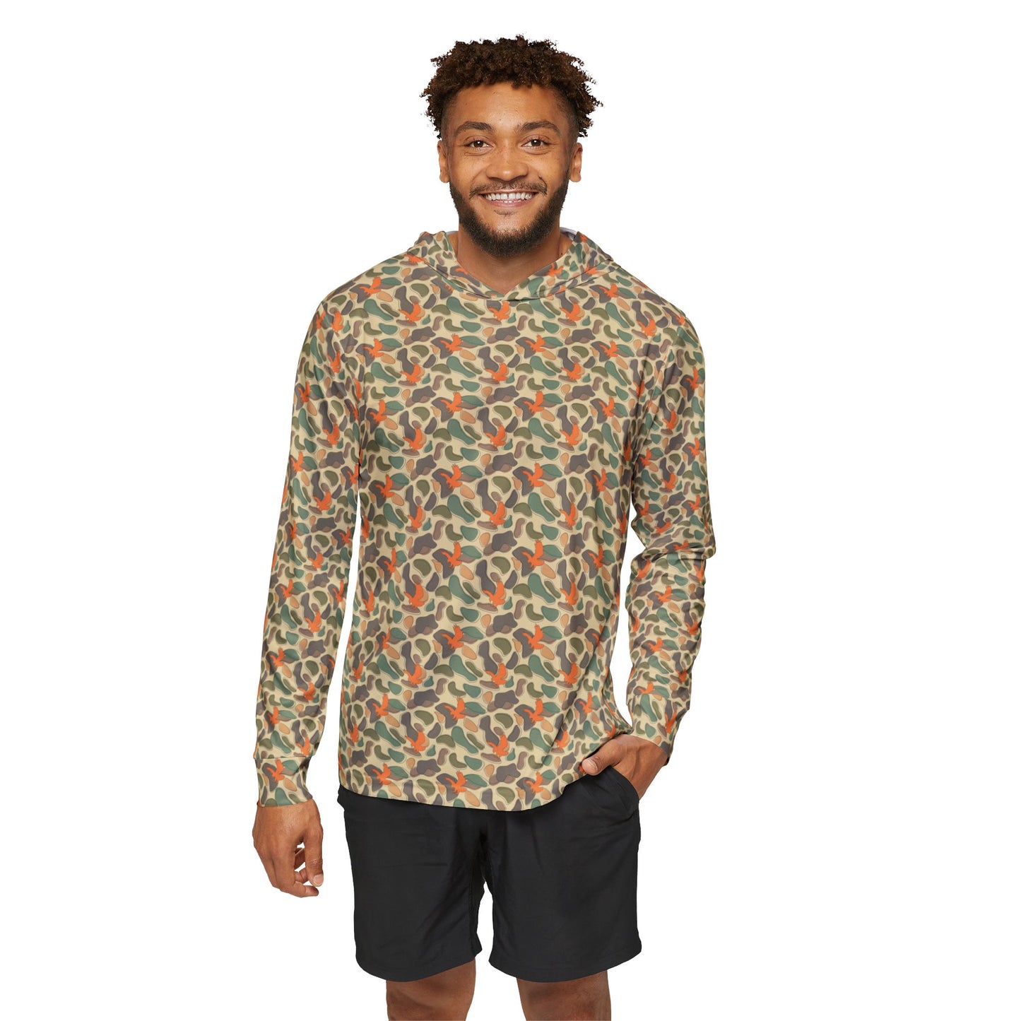 GAMEDAY ORANGLE EAGLE Camo Sports Warmup Hoodie for Active Men, Perfect for Gym, Outdoor, Fitness, Exercising, and Sports Events