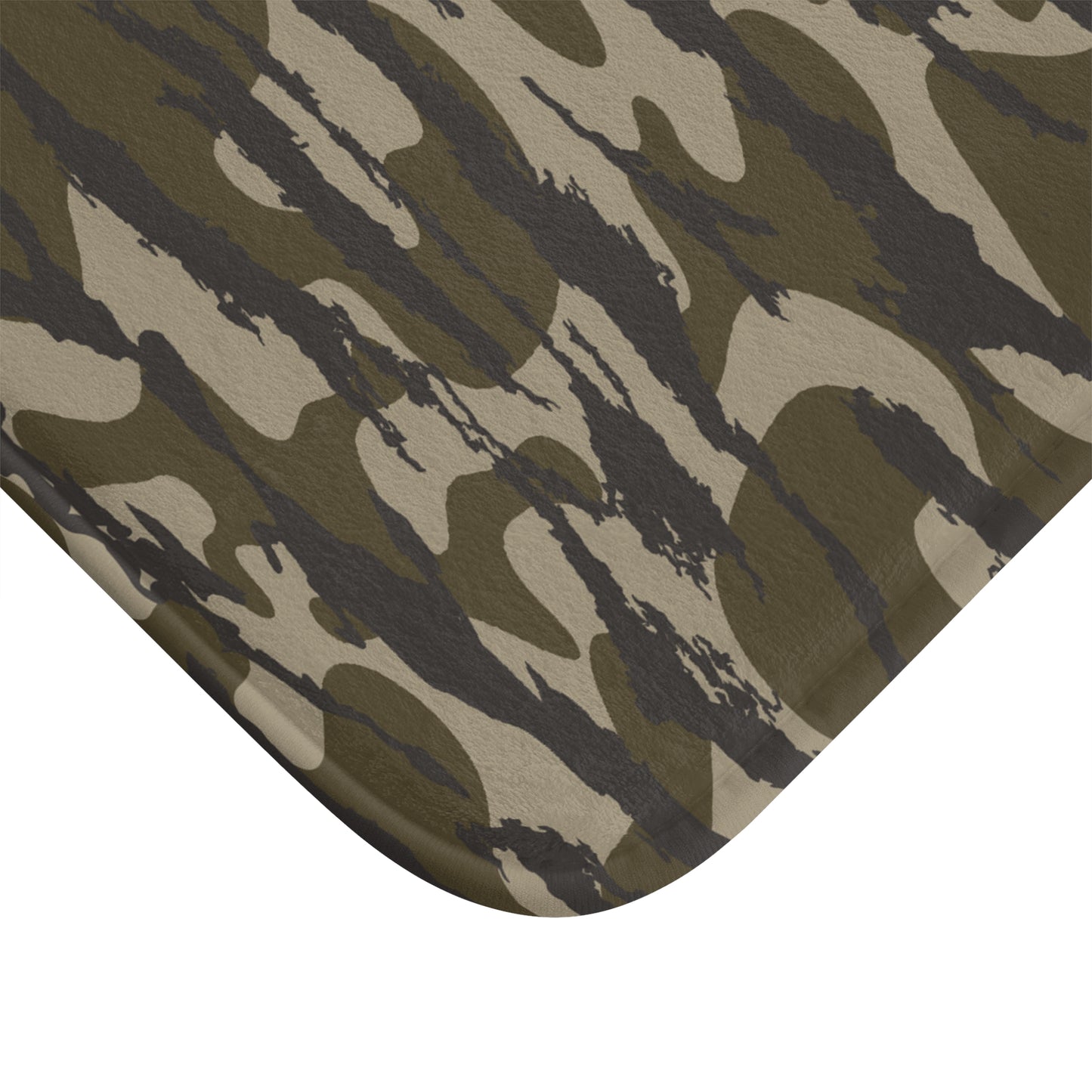 Bottomland Camo Bath Mat, Rug for Modern Bathroom Decor, Stylish Home Accessory, Gift for Military Enthusiasts, Nature-Inspired Design