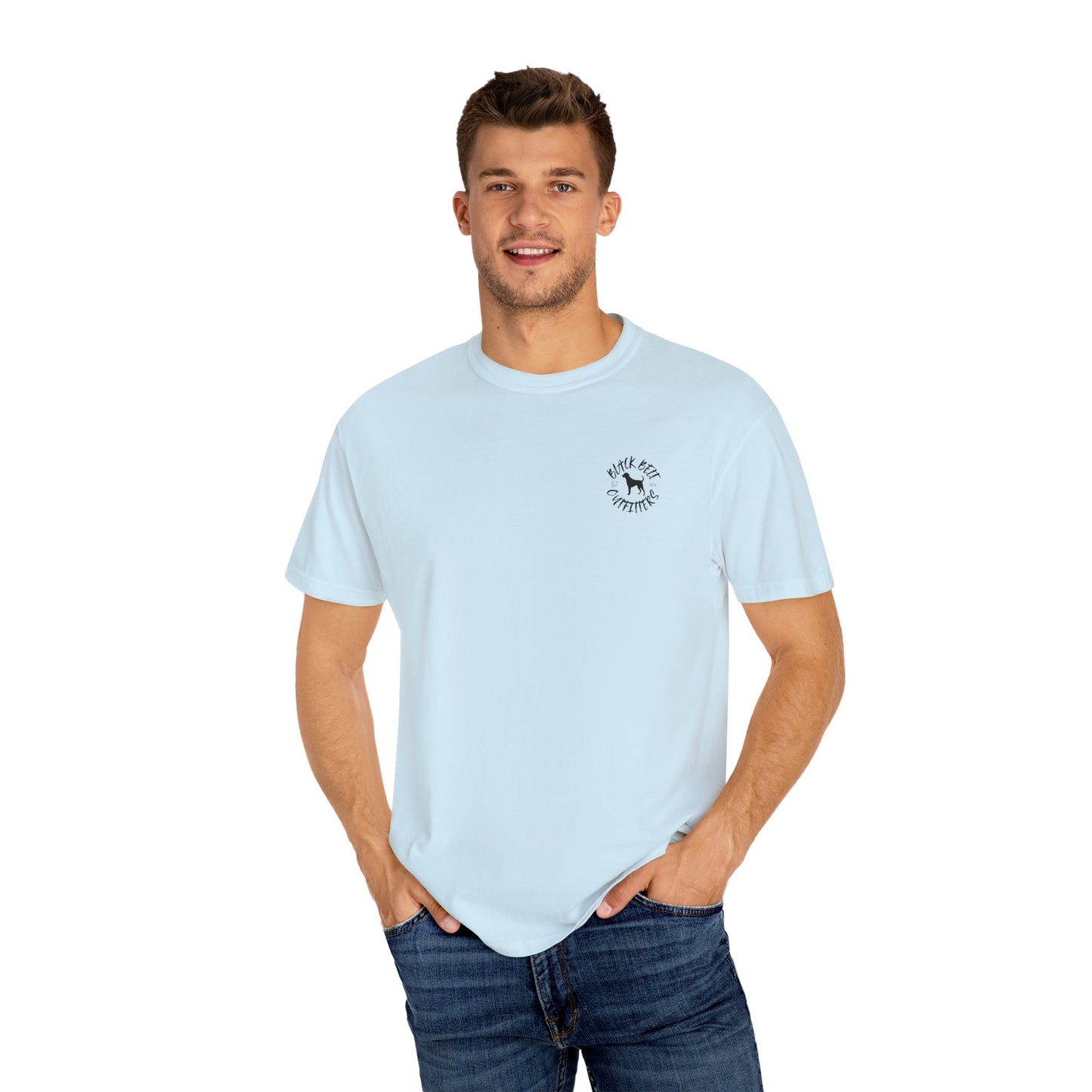Black Belt Outfitters Camo Logo Unisex Garment-Dyed Pocket T-Shirt