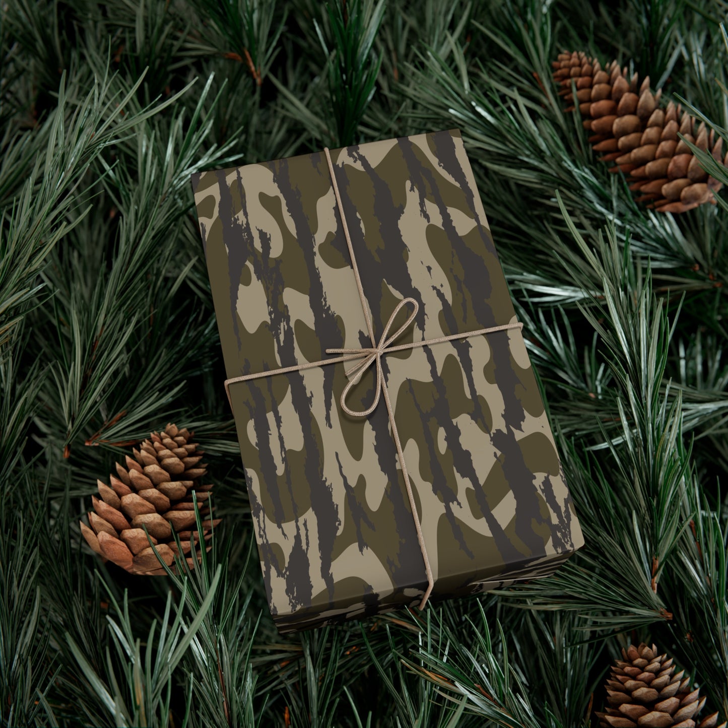 Bottomland Camo Gift Wrap Paper, Perfect for Holidays, Birthdays, Parties, Eco-Friendly Packaging, Unique Camo Design
