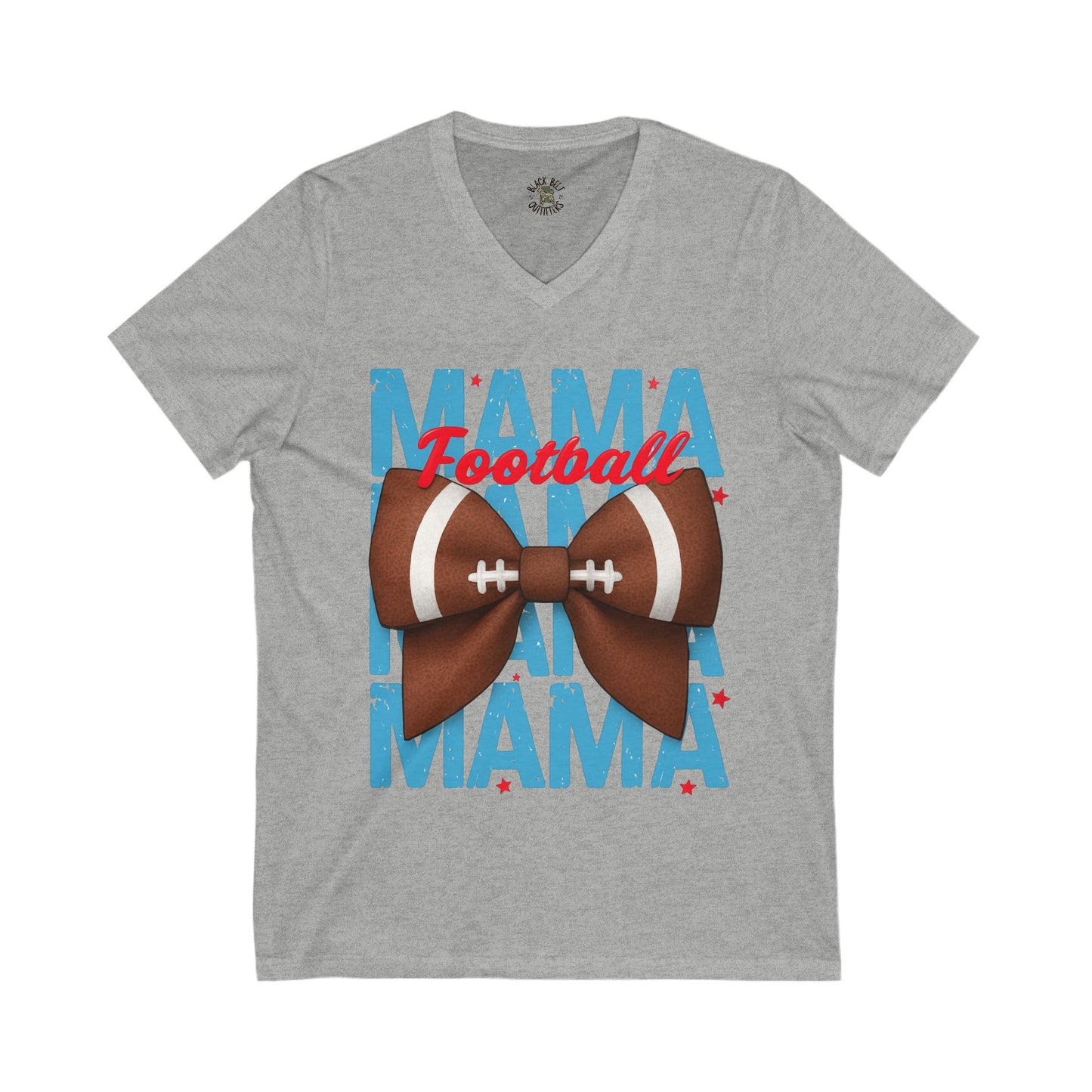 Football Mama V-Neck Tee – Unisex Jersey T-Shirt for Game Day