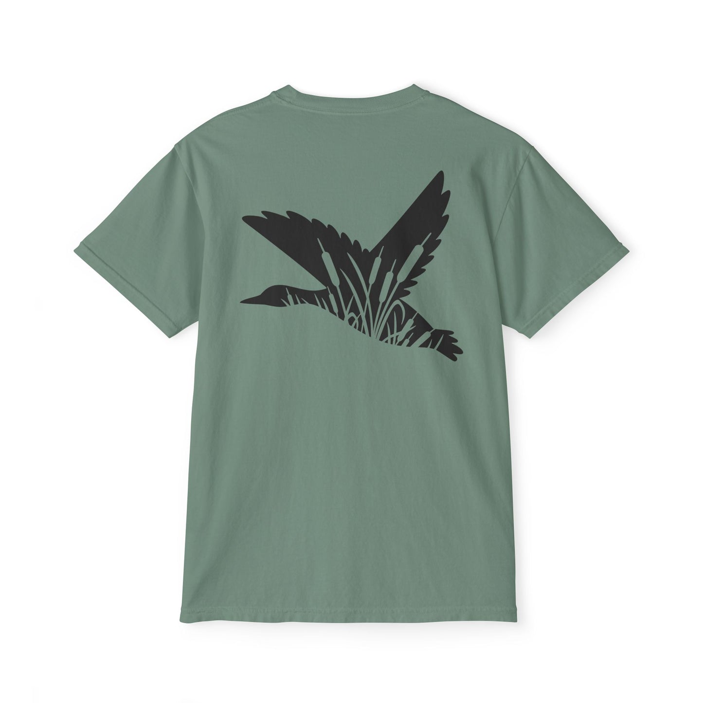 Black belt, outfitters old-school camo hunting dog silhouette logo hunting Unisex Garment-Dyed Pocket T-Shirt