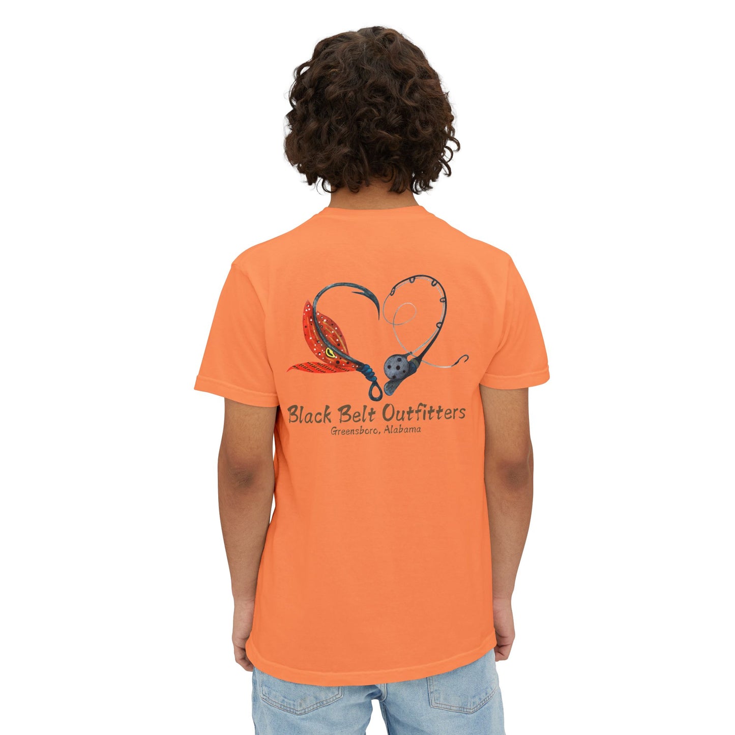 Black belt outfitters Fishing Poles Heart Unisex Garment-Dyed Pocket T-Shirt