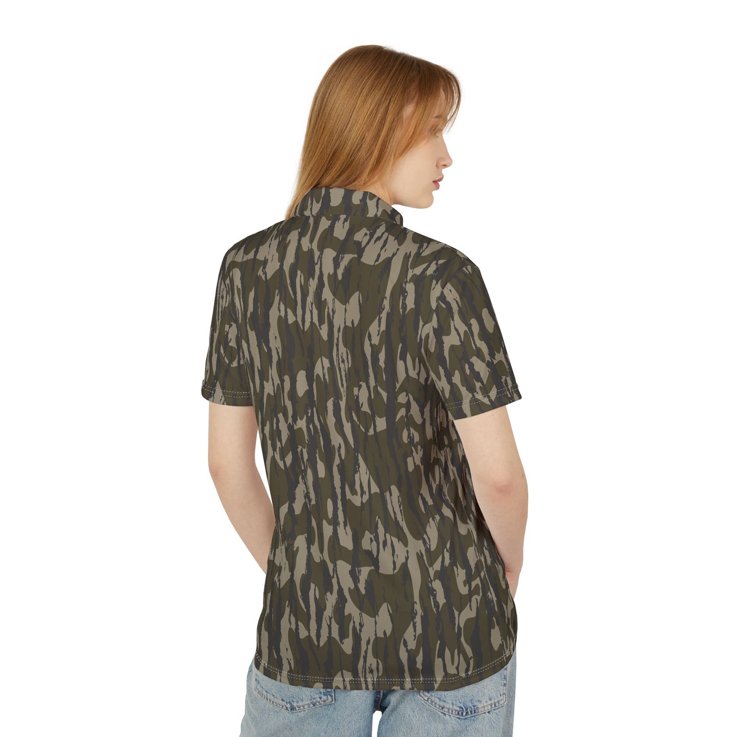 Bottomland Camo Unisex Polo Shirt, Casual Wear, Outdoor Adventures, Gift for Him, Summer Look