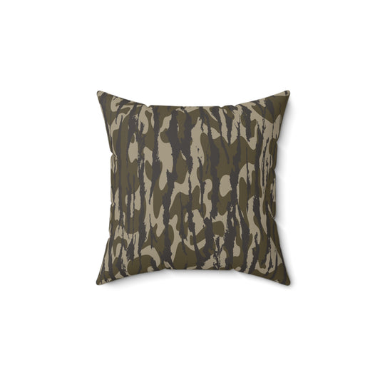 Bottomland Camo Decorative Pillow, Military Style Home Decor, Throw Cushion for Living Room or Bedroom, Unique Gift Idea, Nature Inspired