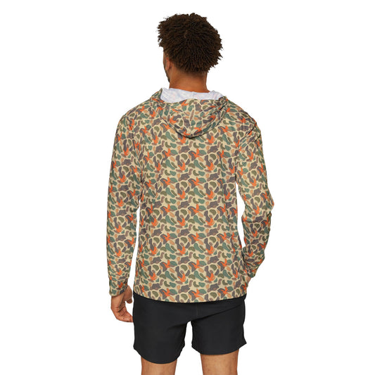 GAMEDAY ORANGLE EAGLE Camo Sports Warmup Hoodie for Active Men, Perfect for Gym, Outdoor, Fitness, Exercising, and Sports Events