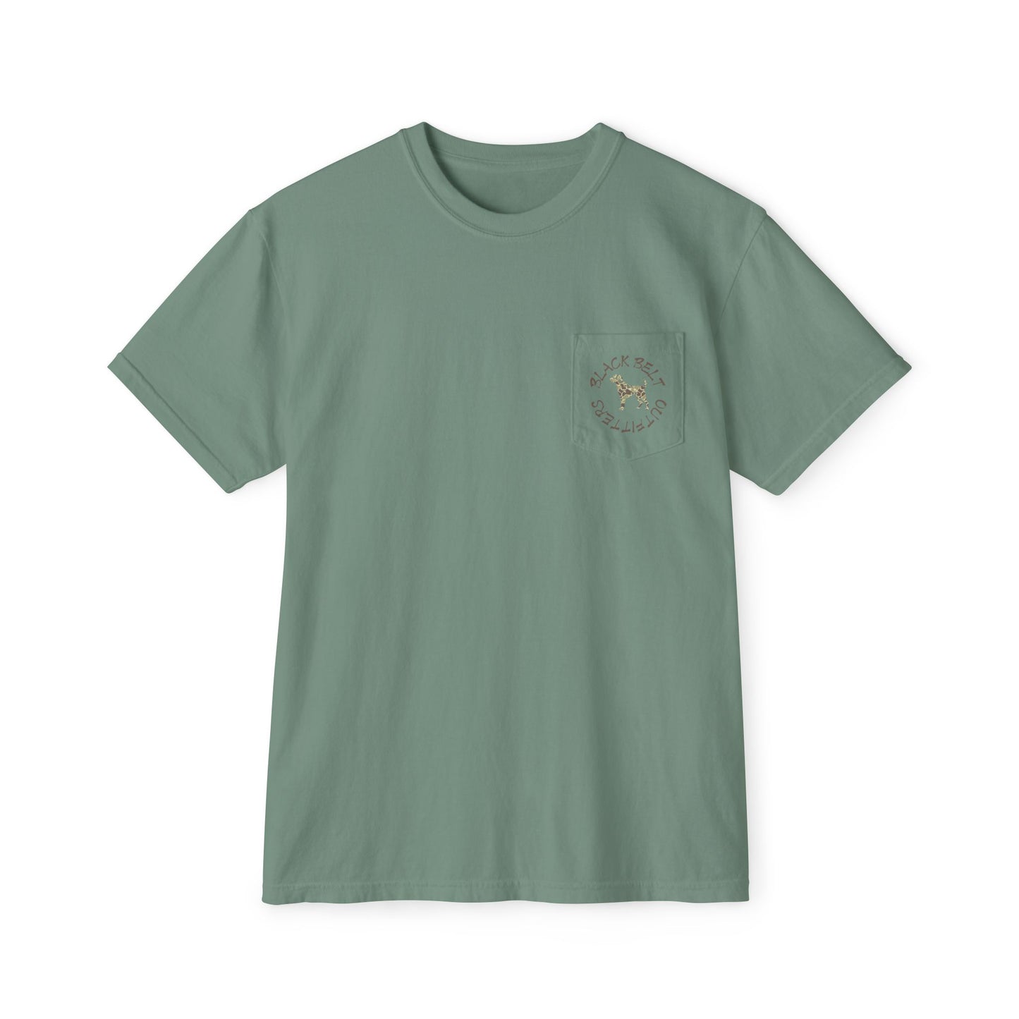 Black belt outfitters Born hunt forced school, southern guy design, ole boy , duck hunting dog, hunting Unisex Garment-Dyed Pocket T-Shirt