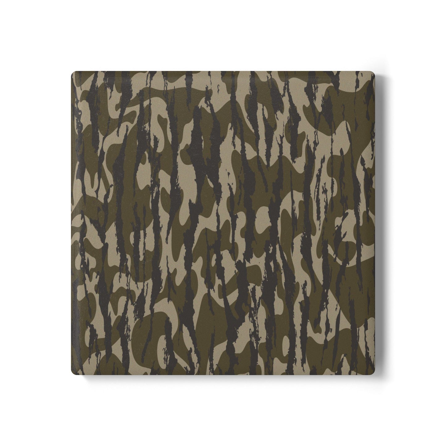 Bottomland Camo Ceramic Coaster Set, Eco-Friendly Drinkware, Rustic Home Decor, Perfect for Military Enthusiasts, Gift for Dad