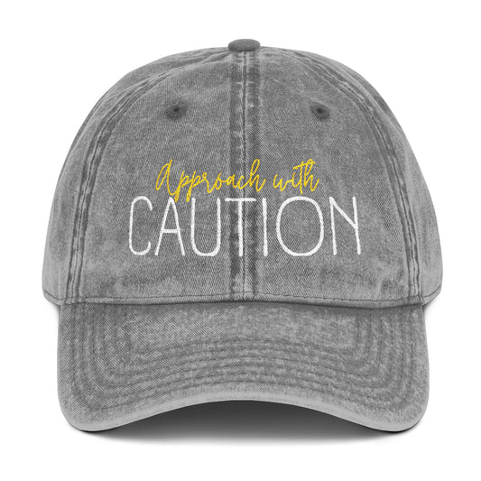 APPROACH WITH CAUTION Vintage Embroidered Cap, Funny Wife Hat, Sorry About My Husband Cap, Gift for Her, Casual Fashion Accessory