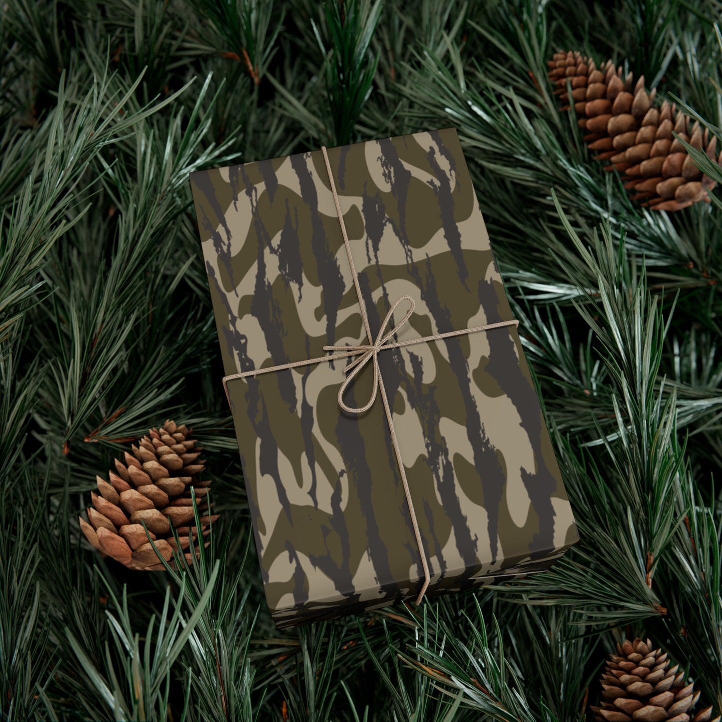 Bottomland Camo Gift Wrap Paper, Perfect for Holidays, Birthdays, Parties, Eco-Friendly Packaging, Unique Camo Design