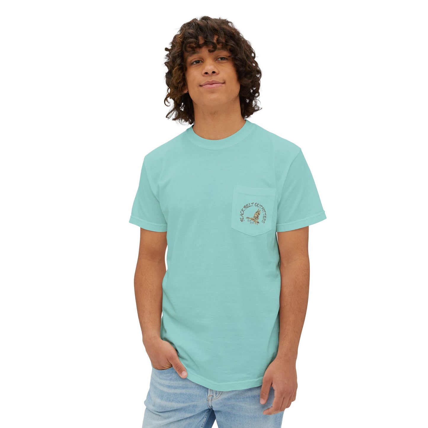 Black belt outfitters, duck hunting custom design hunting Unisex Garment-Dyed Pocket T-Shirt