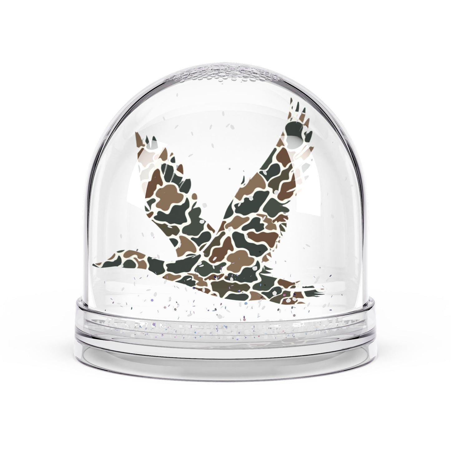 Camo Duck Snow Globe, Unique Home Decor, Gift for Nature Lovers, Rustic Decor, Winter Wonderland