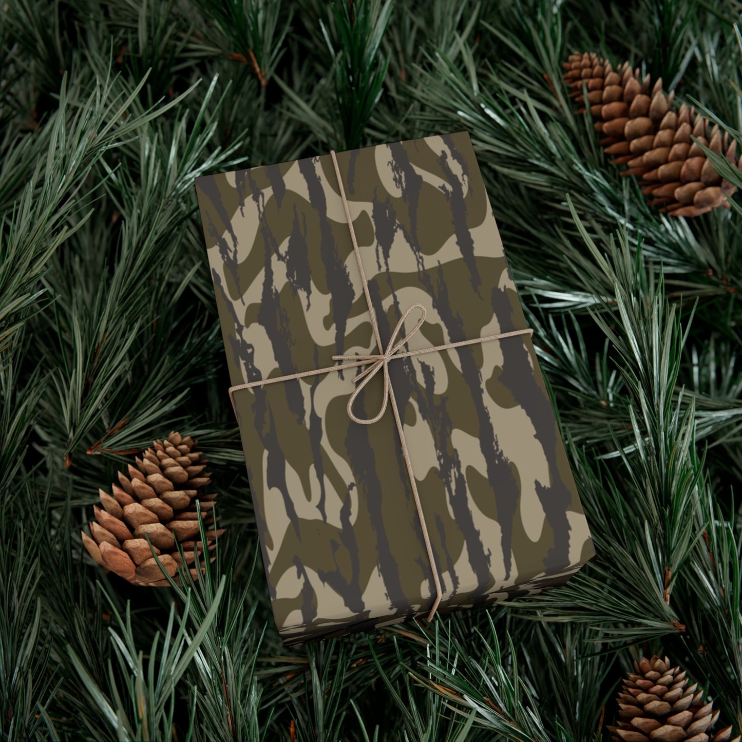 Bottomland Camo Gift Wrap Paper, Perfect for Holidays, Birthdays, Parties, Eco-Friendly Packaging, Unique Camo Design