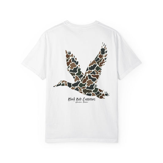 Old School Camo Flying Duck Unisex Garment-Dyed Pocket T-Shirt