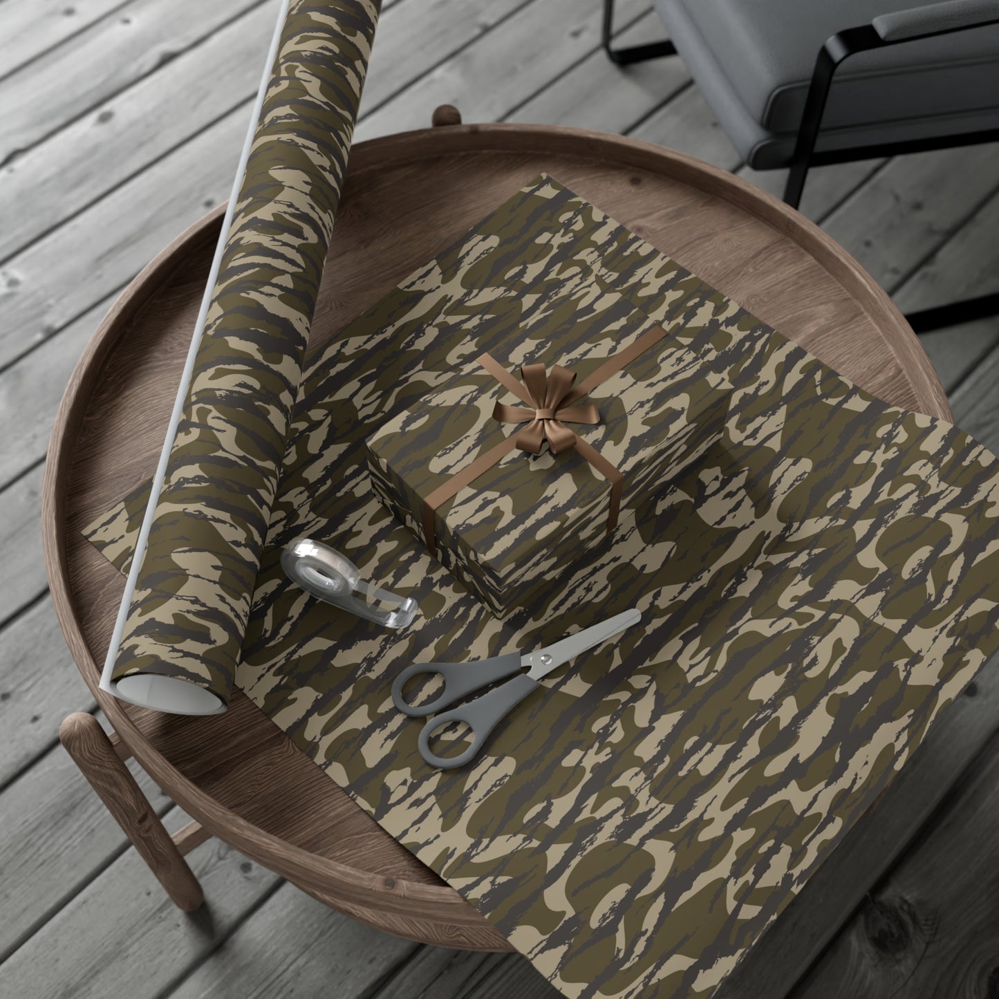 Bottomland Camo Gift Wrap Paper, Perfect for Holidays, Birthdays, Parties, Eco-Friendly Packaging, Unique Camo Design