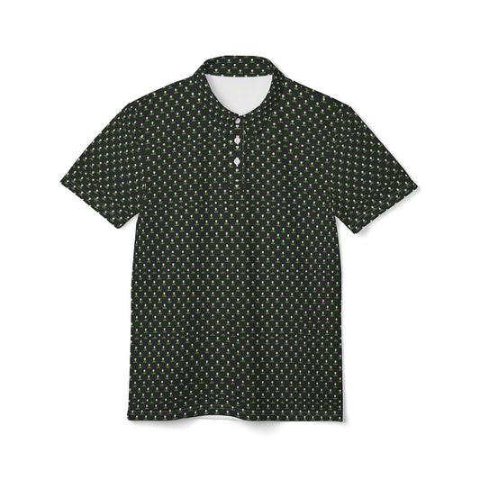 Teed Up Golf Pattern Unisex Polo Shirt, Casual Wear for Men & Women, Perfect for Summer Outings, Beach Days, Family Gatherings