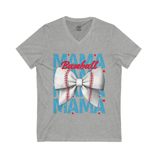 Baseball Mama V-Neck Tee – Unisex Jersey T-Shirt for Game Day
