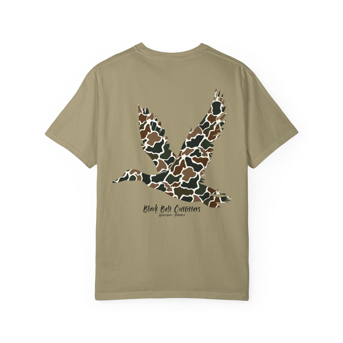 Old School Camo Flying Duck Unisex Garment-Dyed Pocket T-Shirt