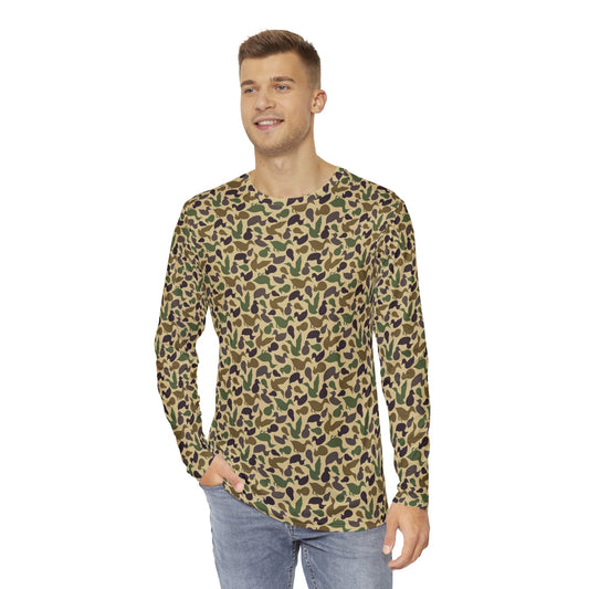 Old school custom duck camo, Men's Long Sleeve Shirt (AOP)