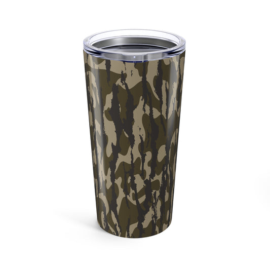 Bottomland Camo Tumbler 20oz - Outdoor Adventure Travel Mug, Gift for Hunters, Camping, Hiking, Military Style, insulated beverage cup