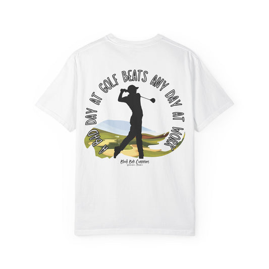 Bad Day at Golf Beats Any Day at Work Golf-Themed Unisex T-Shirt, Perfect for Gifts, Father's Day, Golf Events, Casual Wear, Comfortable Tee