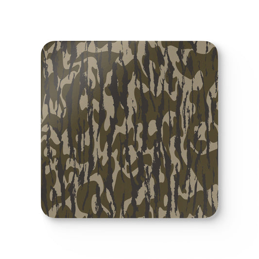 Bottomland Camo Corkwood Coaster Set, Rustic Home Decor, Eco-Friendly Gifts, Drink Coasters, Unique Kitchen Accessories, Nature Lovers Gift