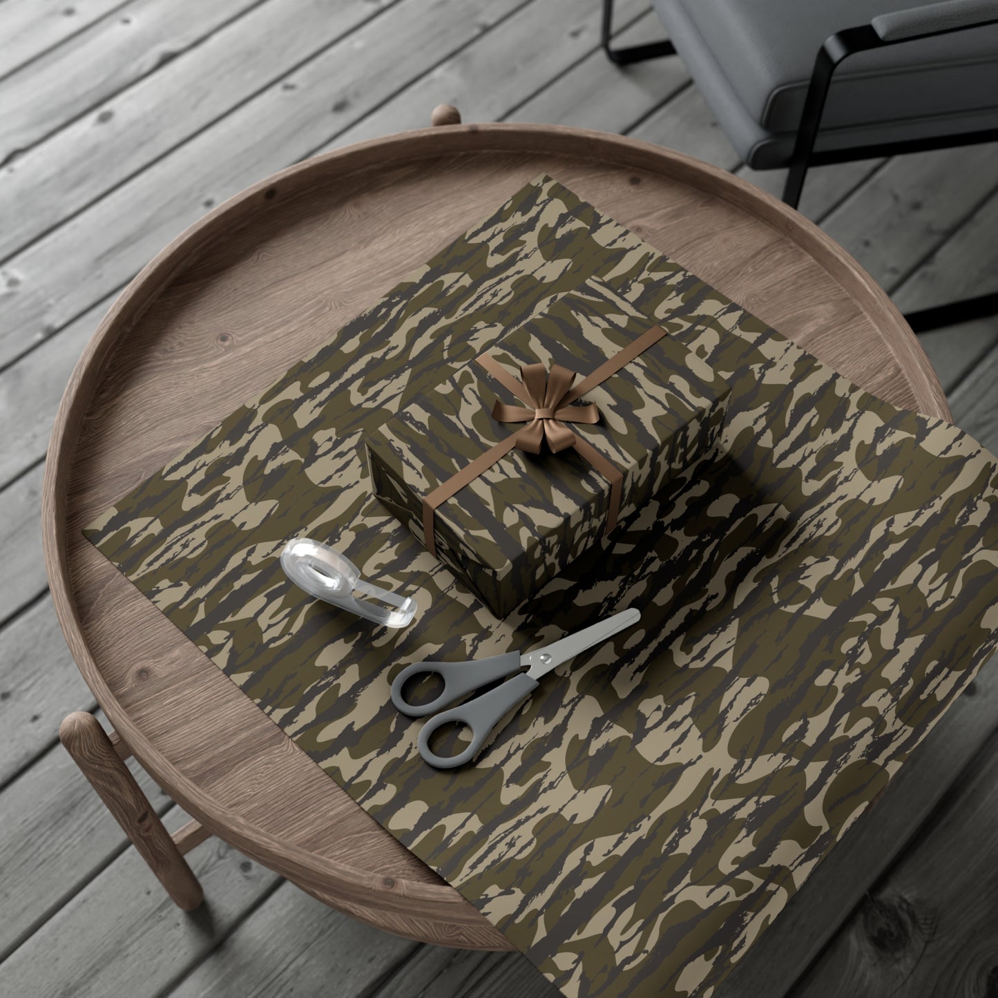 Bottomland Camo Gift Wrap Paper, Perfect for Holidays, Birthdays, Parties, Eco-Friendly Packaging, Unique Camo Design