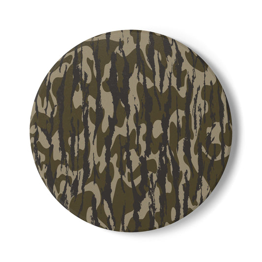 Bottomland Camo Ceramic Coaster Set, Eco-Friendly Drinkware, Rustic Home Decor, Perfect for Military Enthusiasts, Gift for Dad