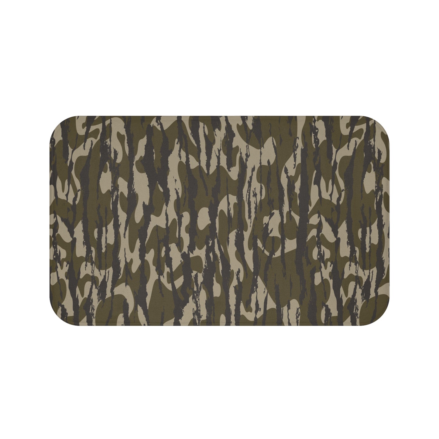 Bottomland Camo Bath Mat, Rug for Modern Bathroom Decor, Stylish Home Accessory, Gift for Military Enthusiasts, Nature-Inspired Design