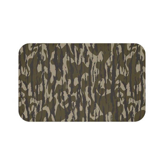 Bottomland Camo Bath Mat, Rug for Modern Bathroom Decor, Stylish Home Accessory, Gift for Military Enthusiasts, Nature-Inspired Design