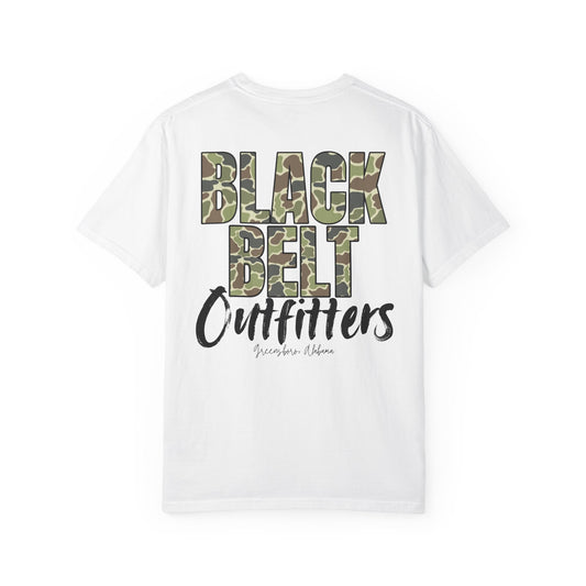 Black Belt Outfitters Camo Logo Unisex Garment-Dyed Pocket T-Shirt
