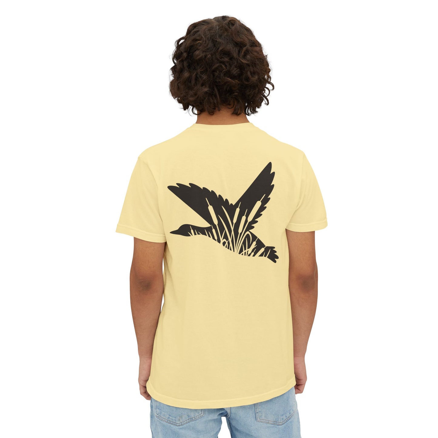 Black belt, outfitters old-school camo hunting dog silhouette logo hunting Unisex Garment-Dyed Pocket T-Shirt