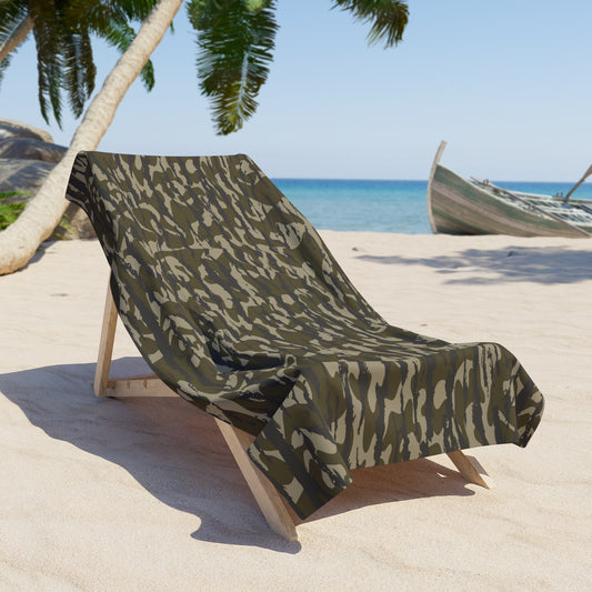Bottomland Camo Beach Towel | Outdoor Travel Essential, Summer Pool Accessory, Picnic Blanket, Gift for Beach Lovers