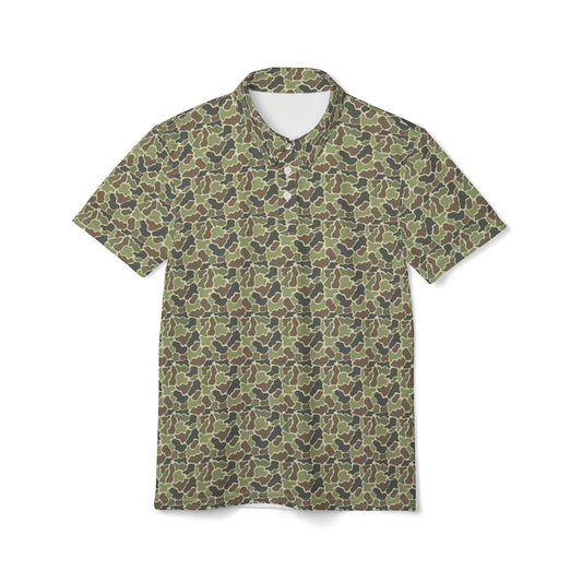 Old School Camo Unisex Polo Shirt, Casual Wear, Outdoor Adventures, Gift for Him, Summer Look